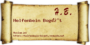 Helfenbein Bogát névjegykártya